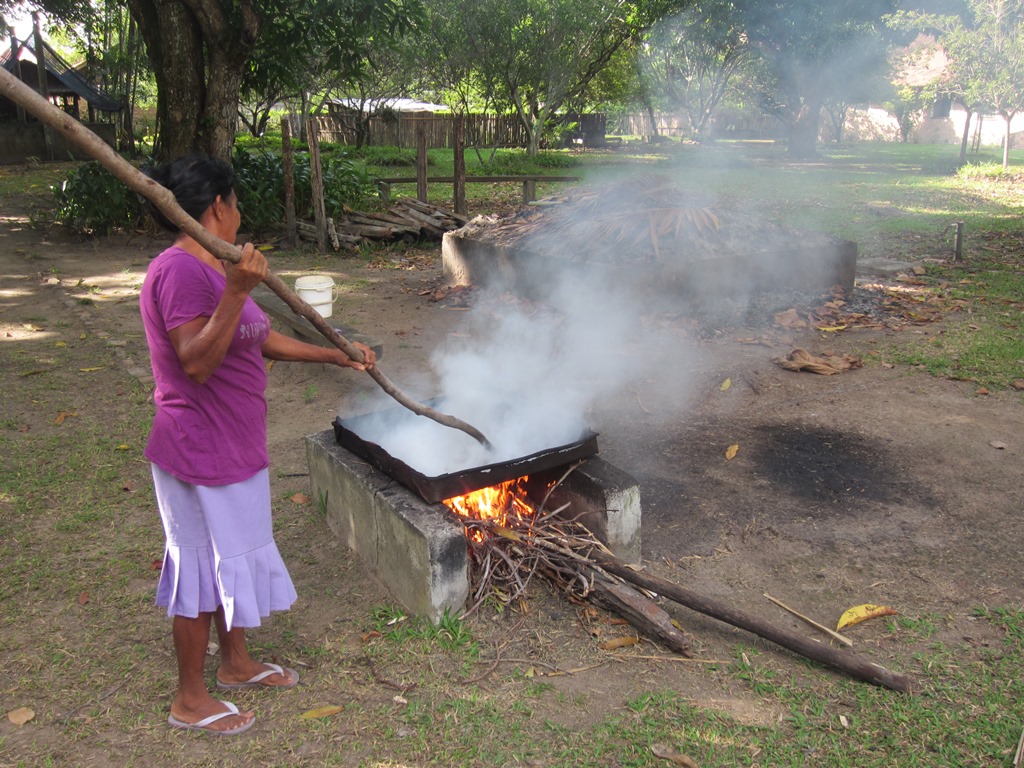 Roasting Cashew Nuts, Rock View Lodge, Guyana