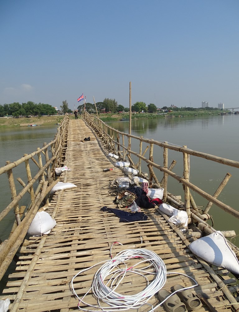 Bamboo Bridge, Kampong Cham, Cambodia