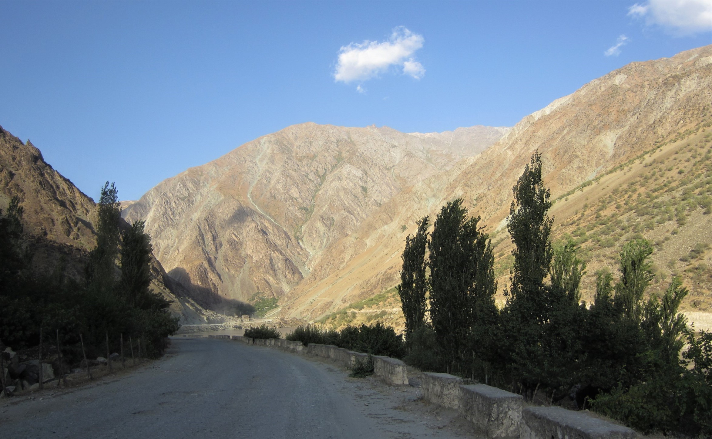 Roadway along The Panj River, Tajikistan