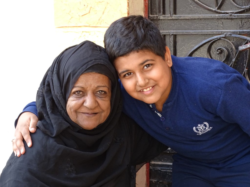 Grandmother and Grandson, Gezira El Bairat, Luxor, Egypt