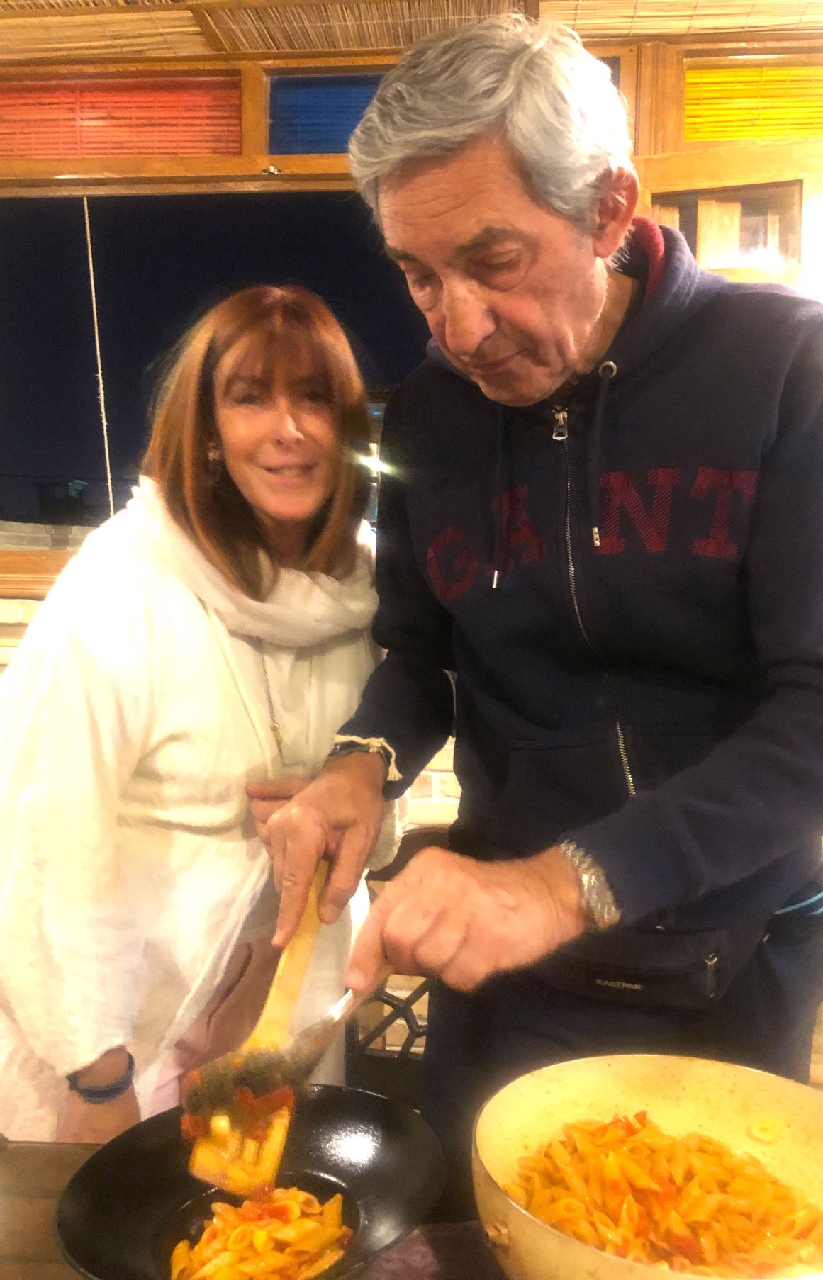 Sergio and Roberta Prepare Pasta, Shiraz, Iran