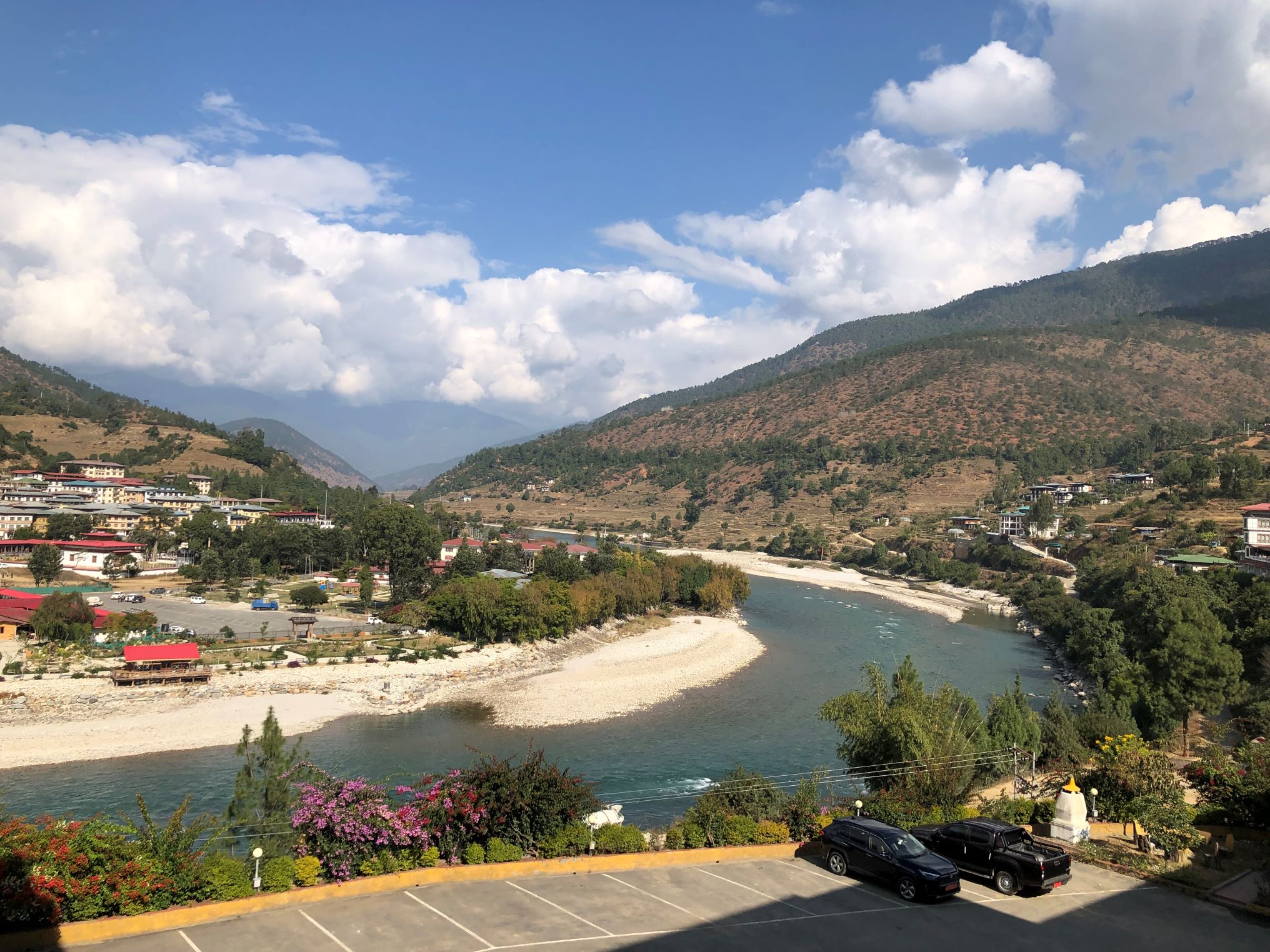 View from Four Boutique Hotel, Punakha, Bhutan