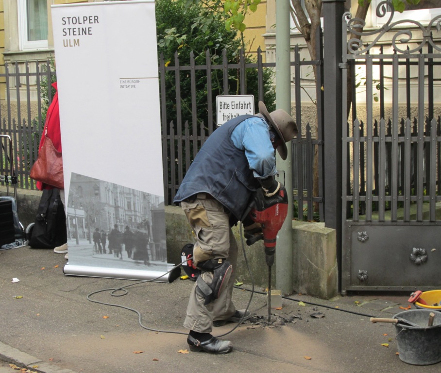 Stolpersteine Installation, Ulm, Germany