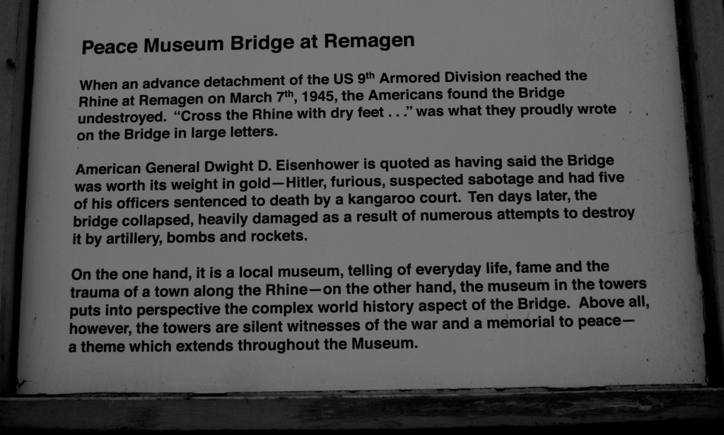 Ludendorff Bridge, "The Bridge at Remagen, Rhineland-Palatinate, Germany