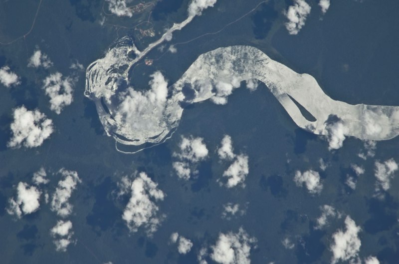 Satellite Image of Iguazu Falls by NASA