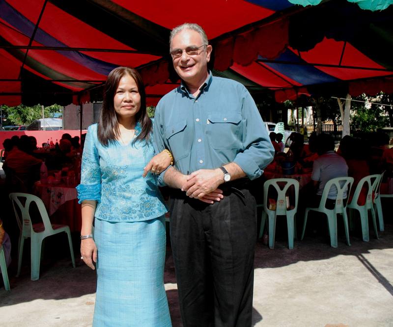 Da &amp; Jan. Monk Ceremony. Saraburi, Thailand