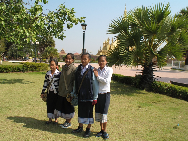Schoolgirls. Vientiane, Laos