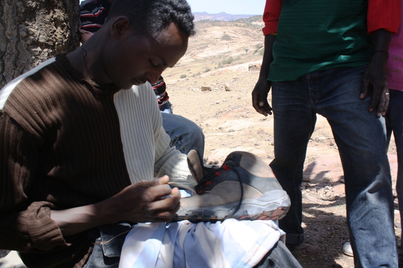 Jan Gets Shoe Repair, Northern Ethiopia