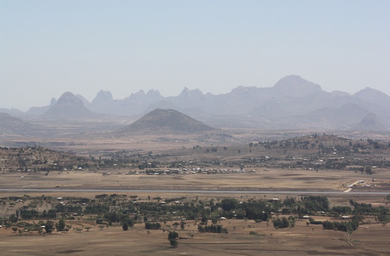 Abba Pentalewon Monastery , View of Axum, Ethiopia