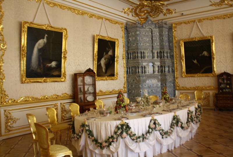 The State Dining Room, Pushkin Palace, Saint Petersburg, Russia