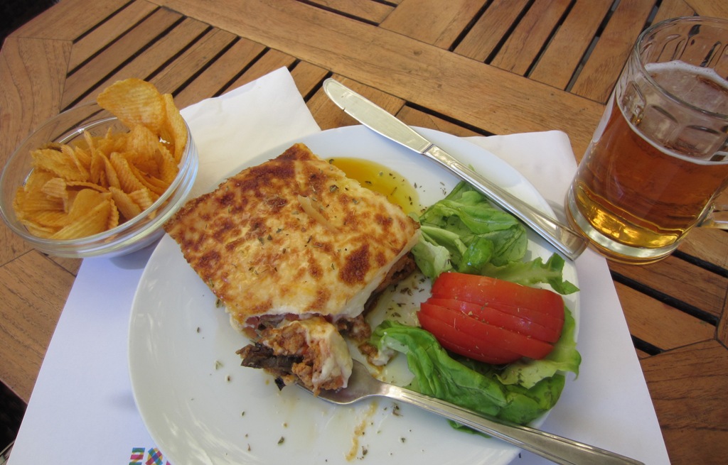  Moussaka and Alpha Beer,  Athens, Greece