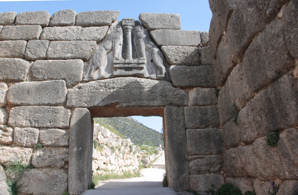 Entrance to Fortress, Mycenae, Peloponnese, Greece