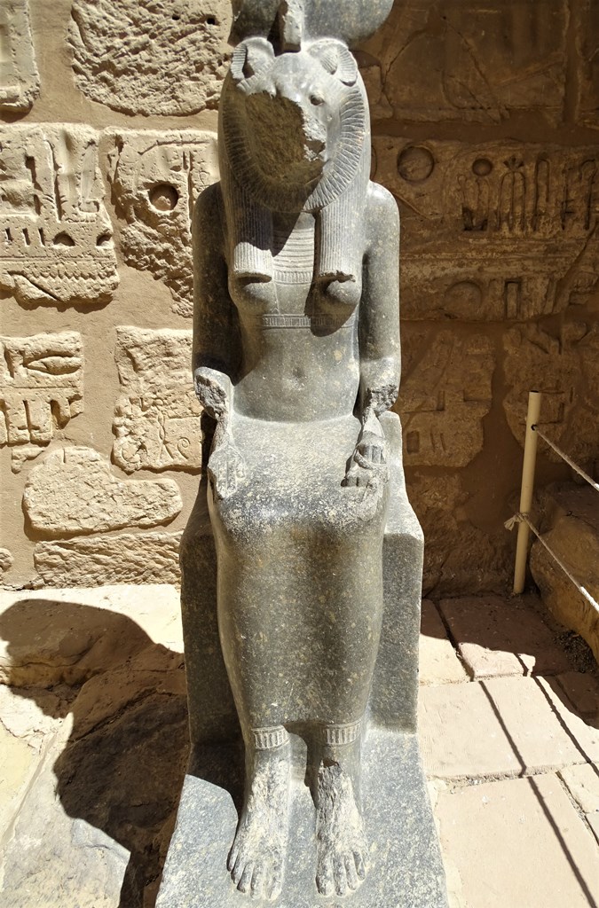 Lion-Headed War Goddess, Mortuary Temple of Ramesses III, Medinet Habu, Luxor, Egypt
