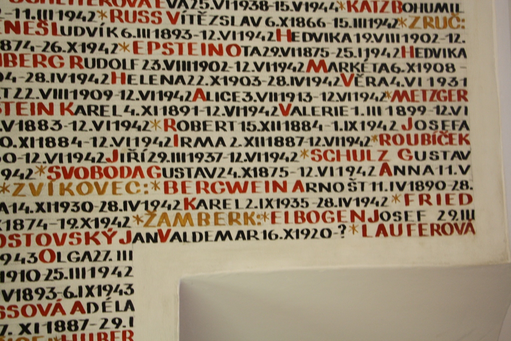 List of Names of "Disappeared" Czech Jews, Pinkas Synagogue, Prague