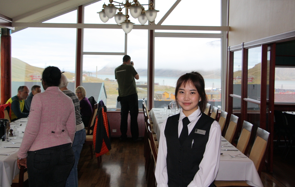 Thai hotel server, Longyearbyen, Svalbard